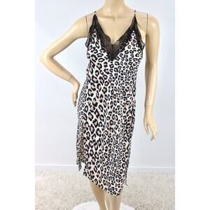Victorias Secret Midi Nightgown Medium Animal Cheetah Sexy Slip Dress Alluring